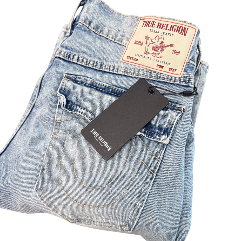 True Religion Billy‎ Relaxed Bootcut Jeans Mens 30 Light Wash Blue Denim NWT